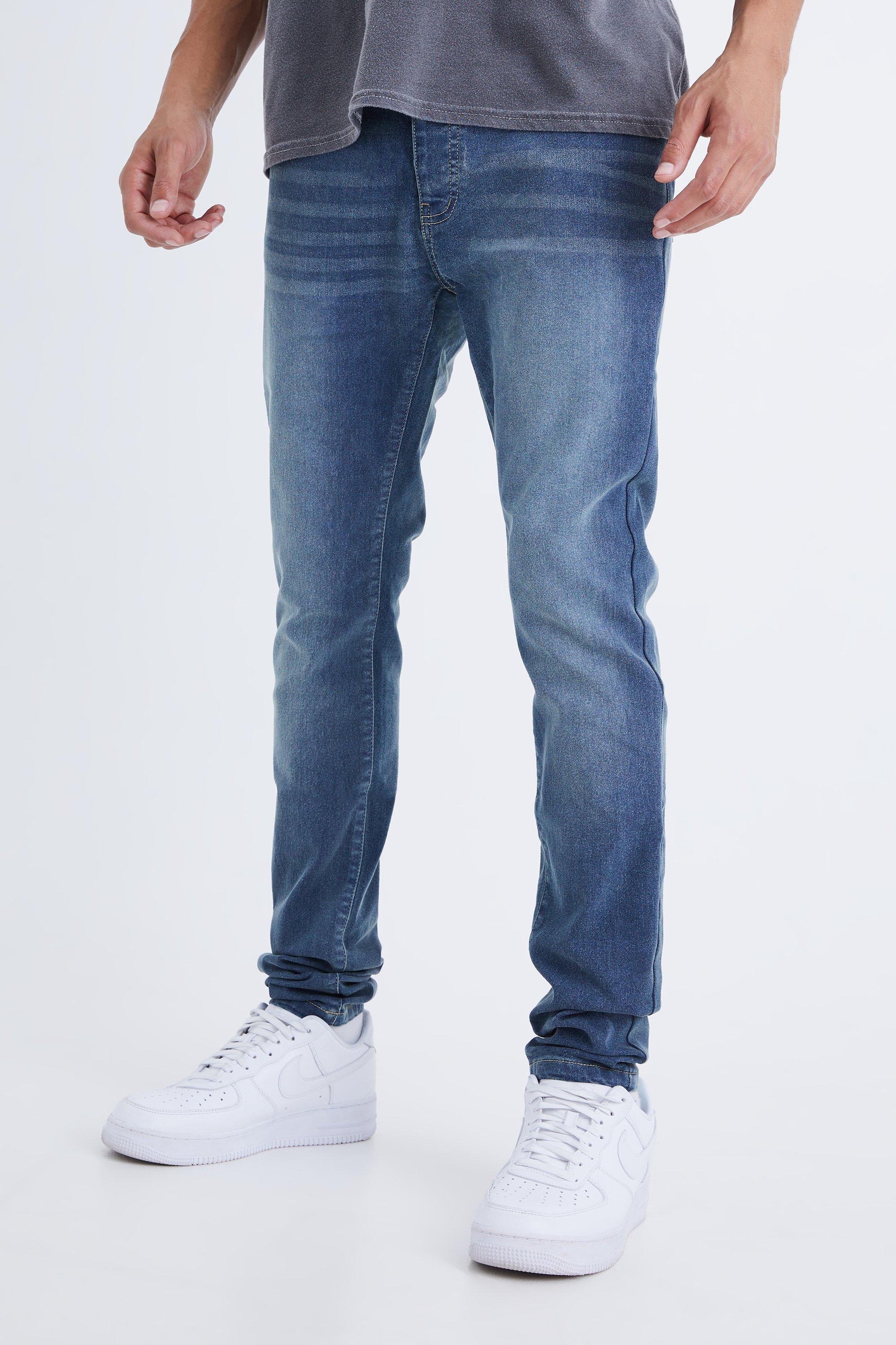 Mens Blue Tall Skinny Stretch Jean, Blue